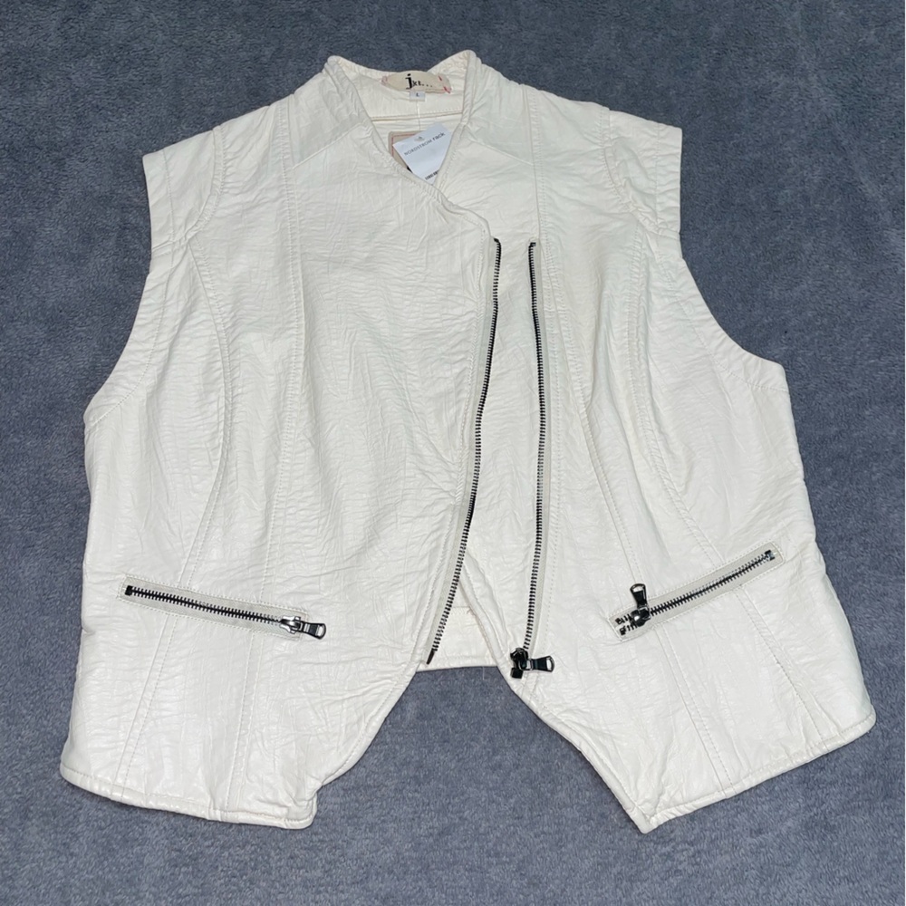 JKT vegan faux leather vest - white